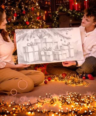 Božić pun točkica i radosti. ✨ Točkasta slika, pokloni ispod bora i čarolija zajedničkih trenutaka. Tako izgleda božićna...